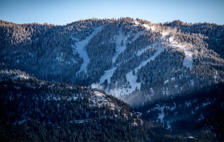 scenic mountain with snowmaking